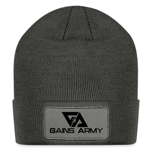 Patch Beanie - charcoal grey